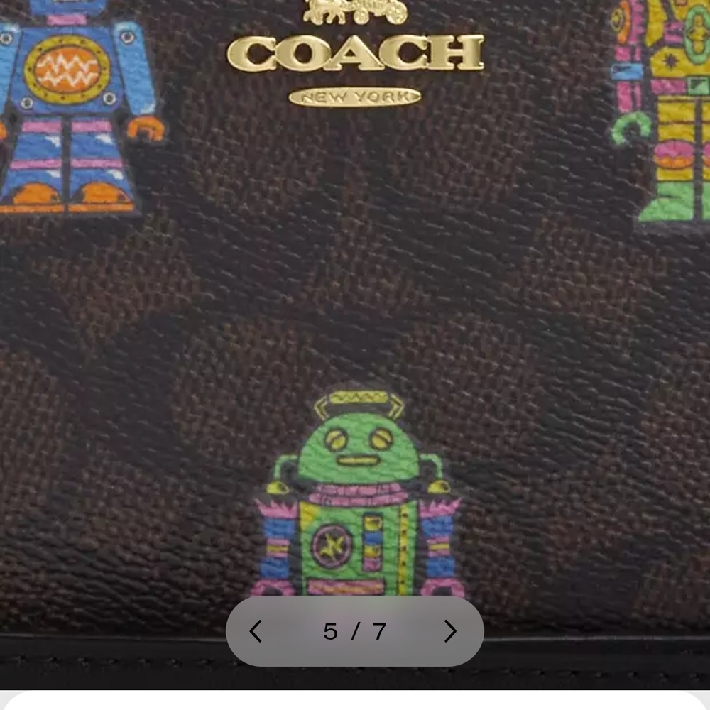 NWT, Coach Black Leather Wallet with Robot Print - Picture 14 of 14